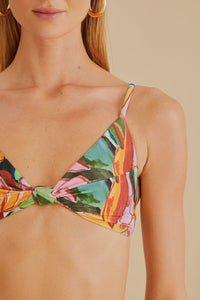 Haut de bikini Banana Foliage à nœud - Multicolore