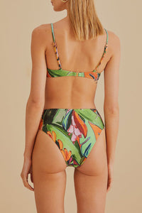 Haut de bikini Banana Foliage à nœud - Multicolore