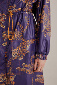 Parka à imprimé léopard - Bleu