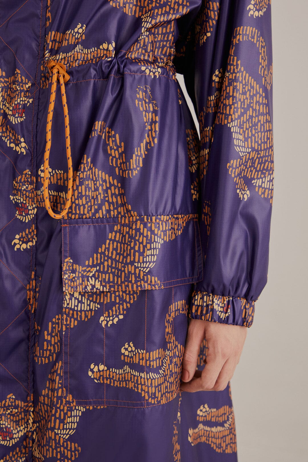 Parka à imprimé léopard - Bleu