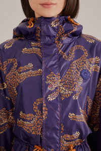 Parka à imprimé léopard - Bleu