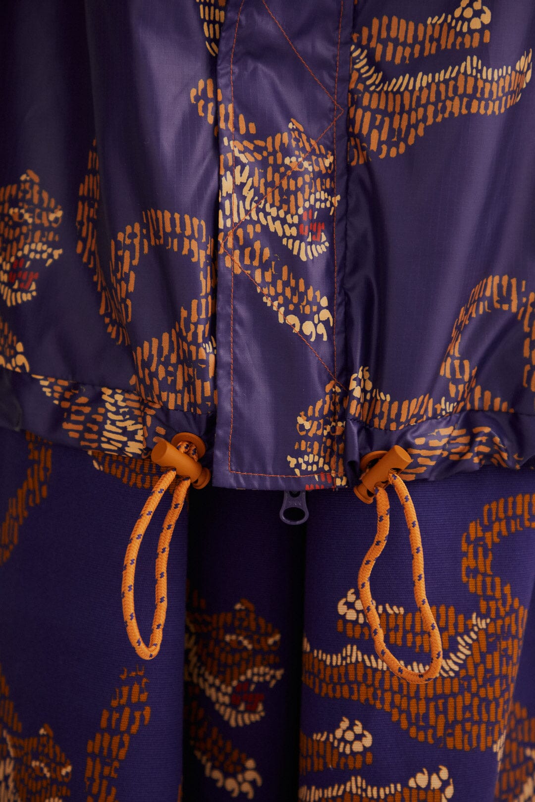 Parka à imprimé léopard - Bleu