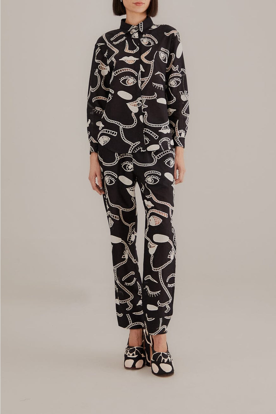 Pantalon Richelieu en coton - Noir