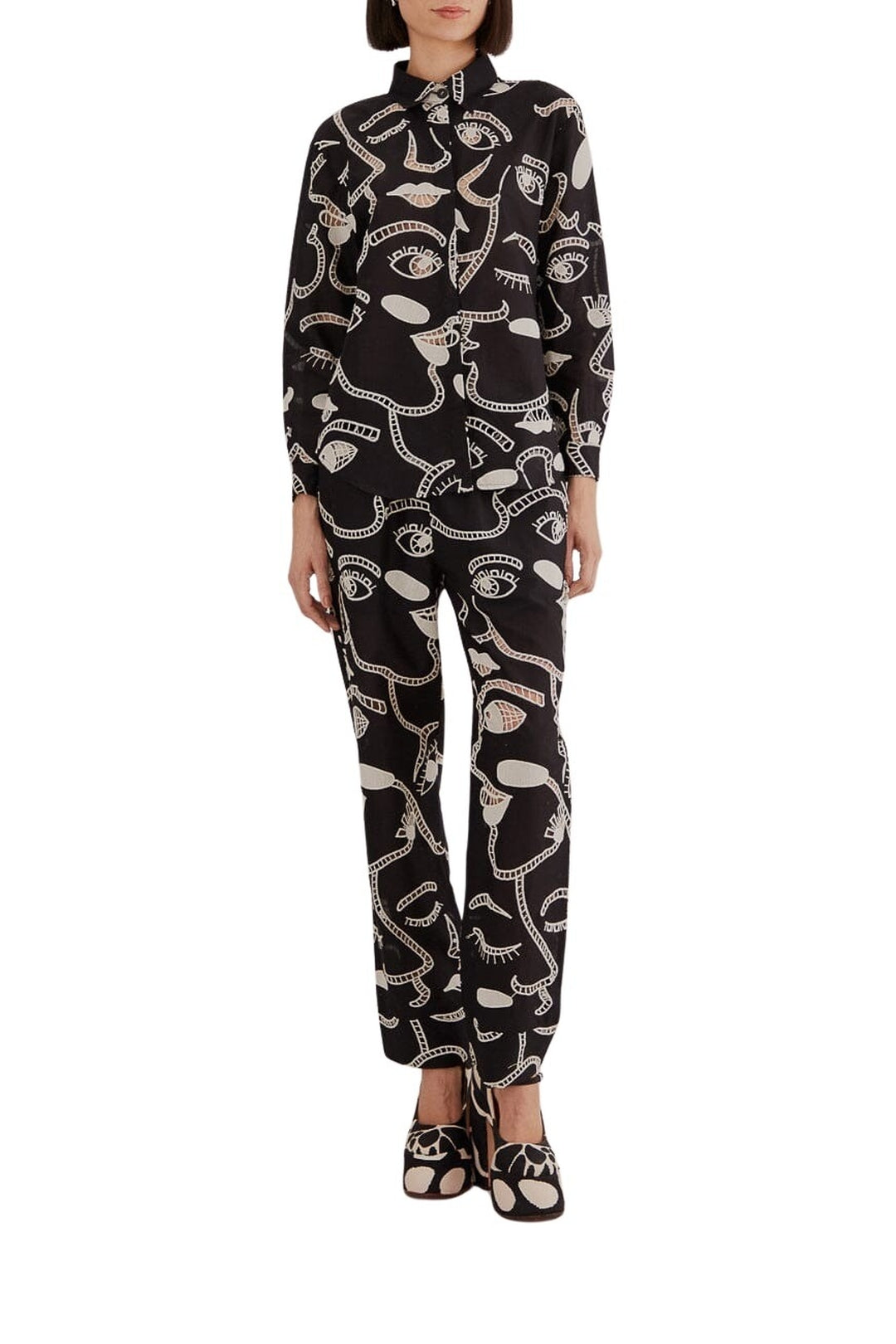 Pantalon Richelieu en coton - Noir