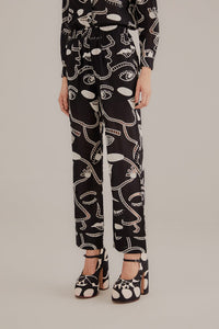 Pantalon Richelieu en coton - Noir