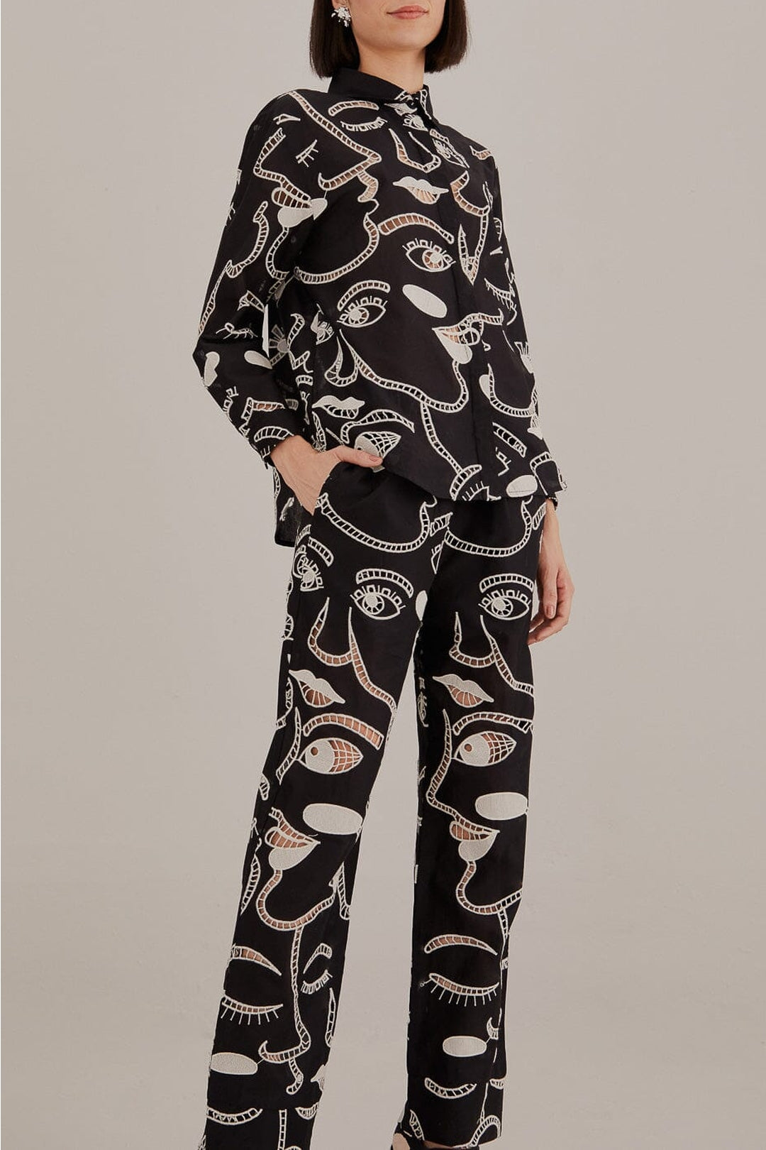 Pantalon Richelieu en coton - Noir