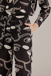 Pantalon Richelieu en coton - Noir