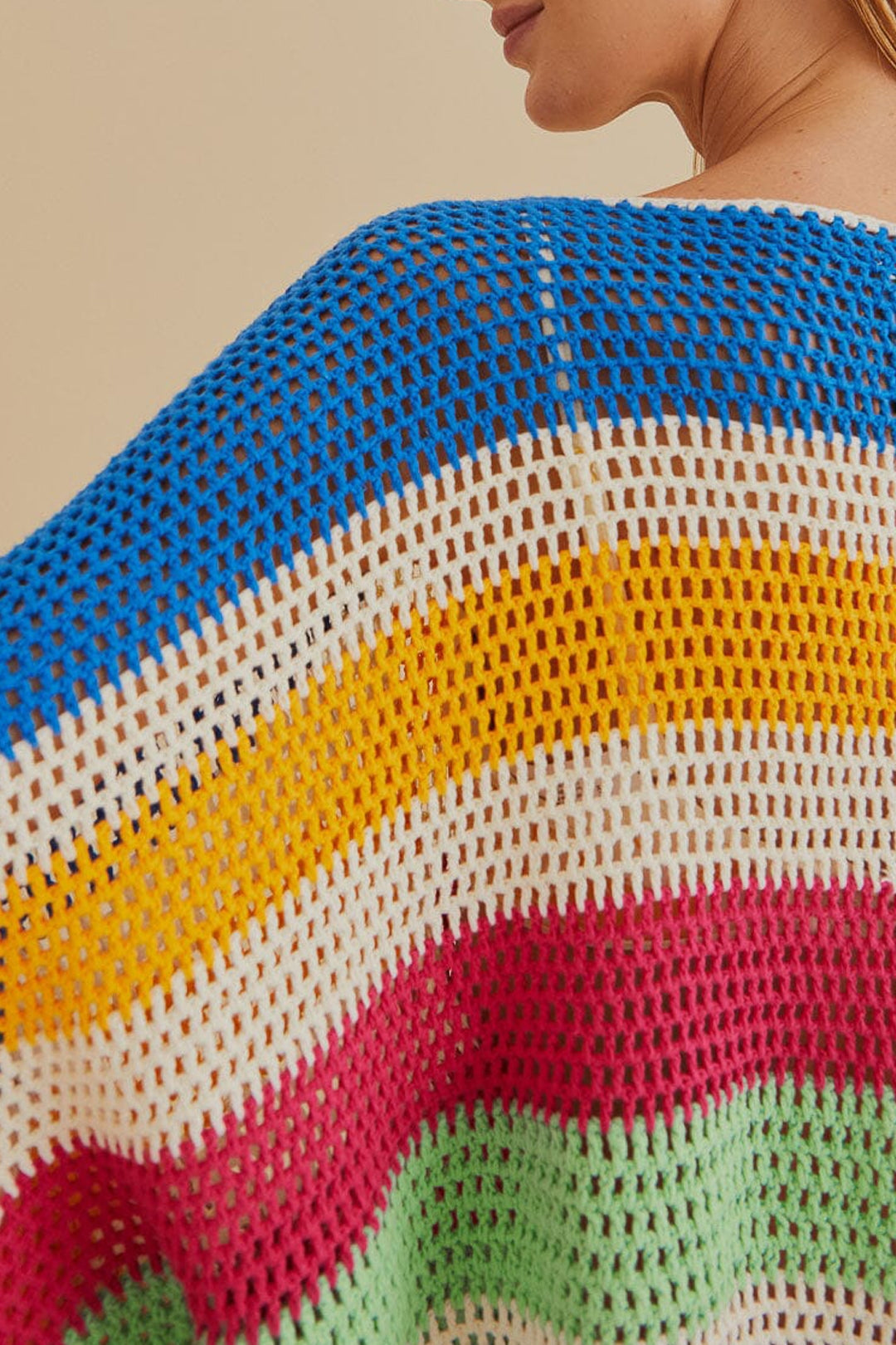 Kimono à rayures en coton - Multicolore