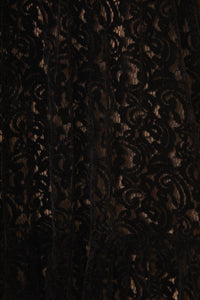 Robe longue sans manches en dentelle et velours - Noir