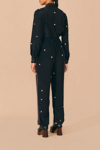 Pantalon miroir Arc-en-ciel à perles - Noir