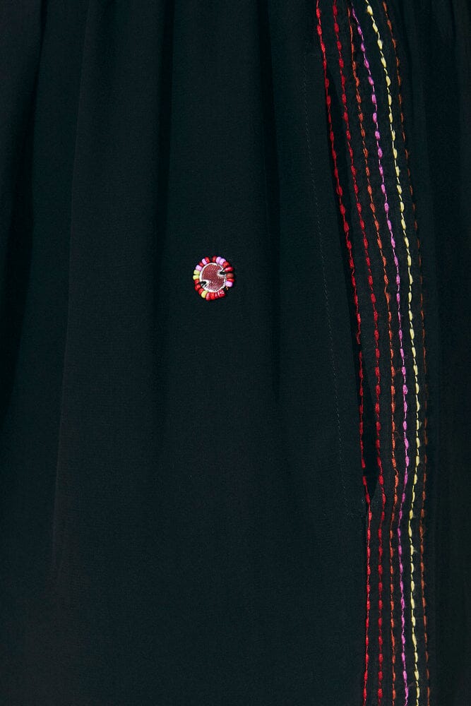 Pantalon miroir Arc-en-ciel à perles - Noir