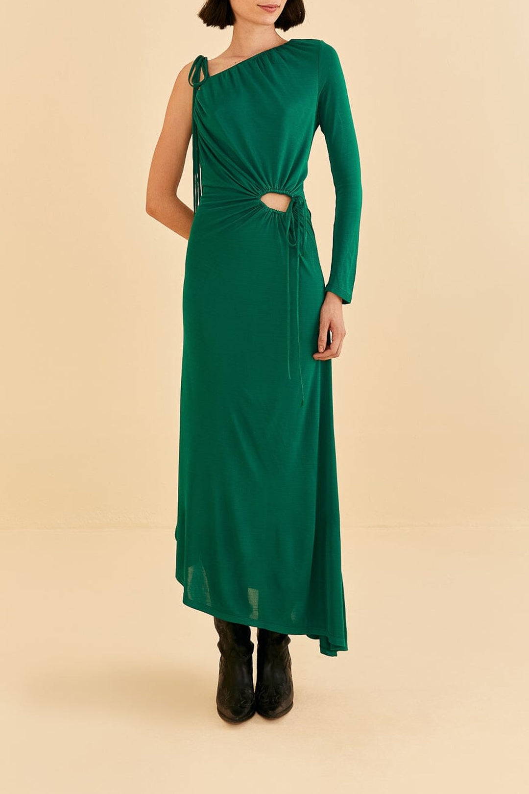 Robe longue Emerald asymétrique - Vert