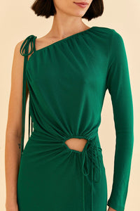 Robe longue Emerald asymétrique - Vert