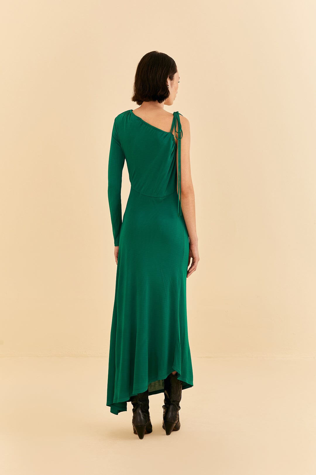 Robe longue Emerald asymétrique - Vert
