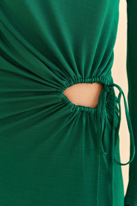 Robe longue Emerald asymétrique - Vert