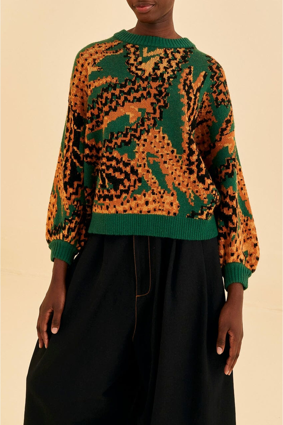 Pull Croco en maille - Vert