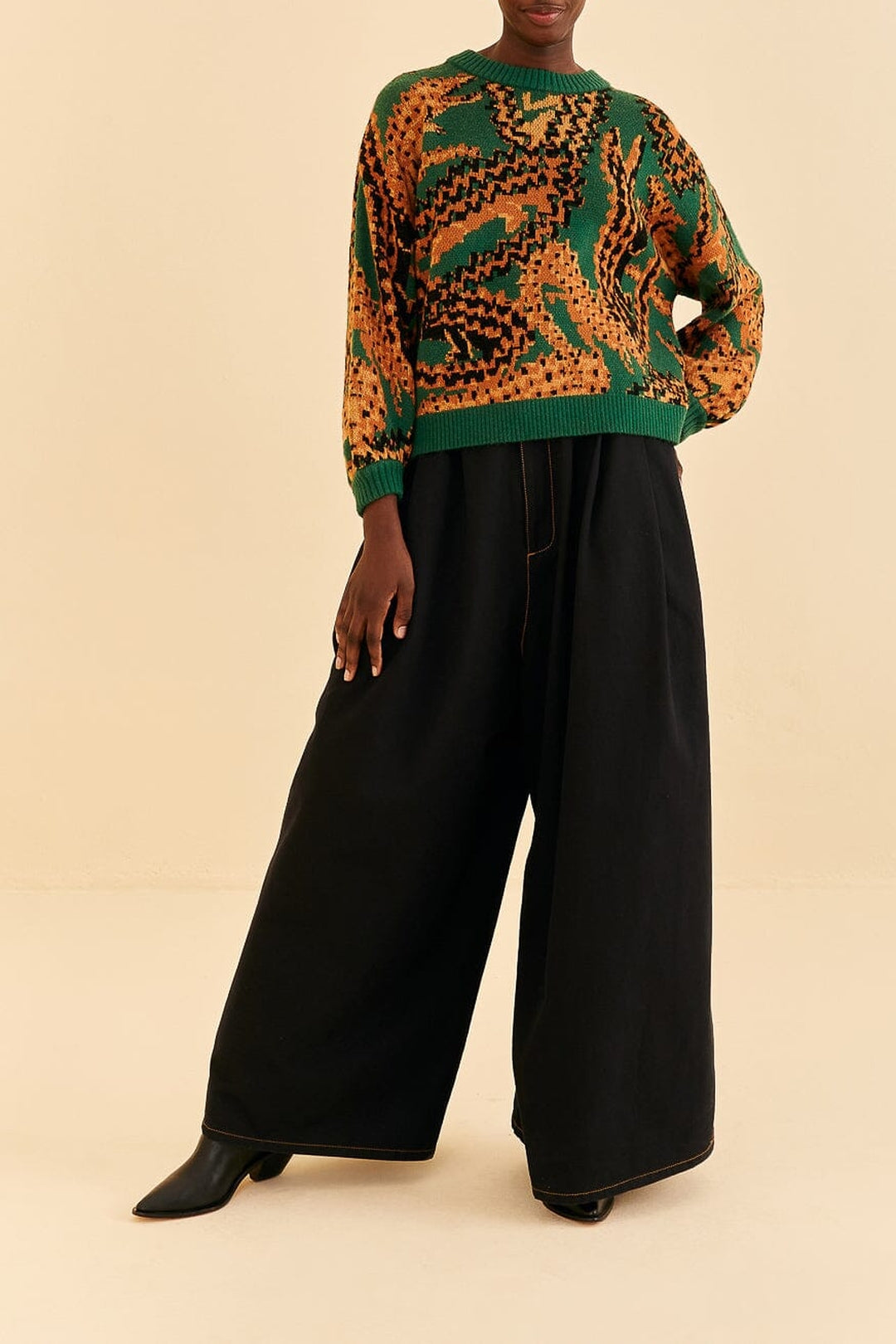 Pull Croco en maille - Vert