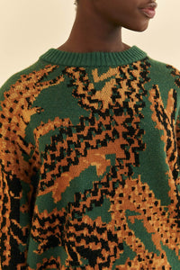 Pull Croco en maille - Vert