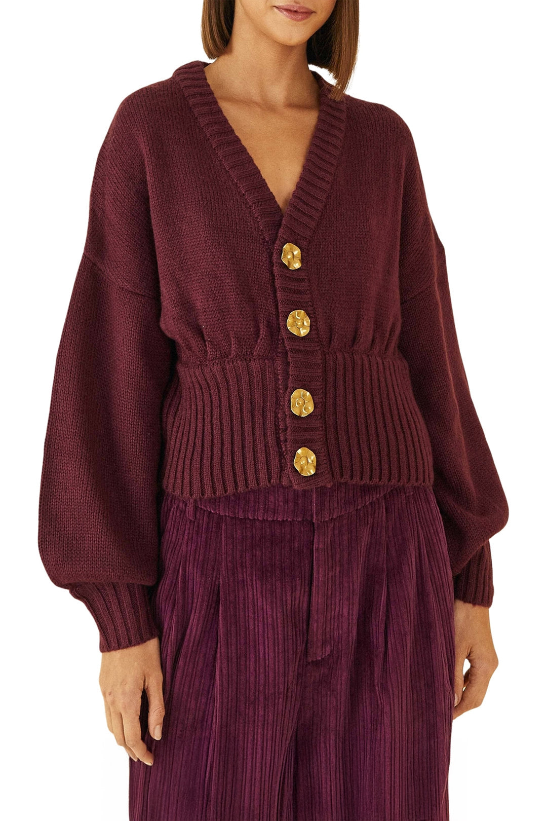 Cardigan Bubble en maille - Bordeaux