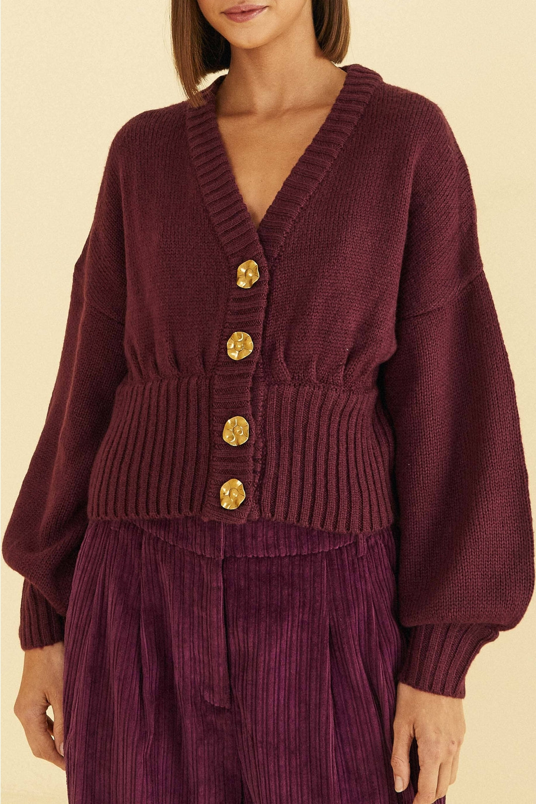 Cardigan Bubble en maille - Bordeaux