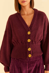 Cardigan Bubble en maille - Bordeaux