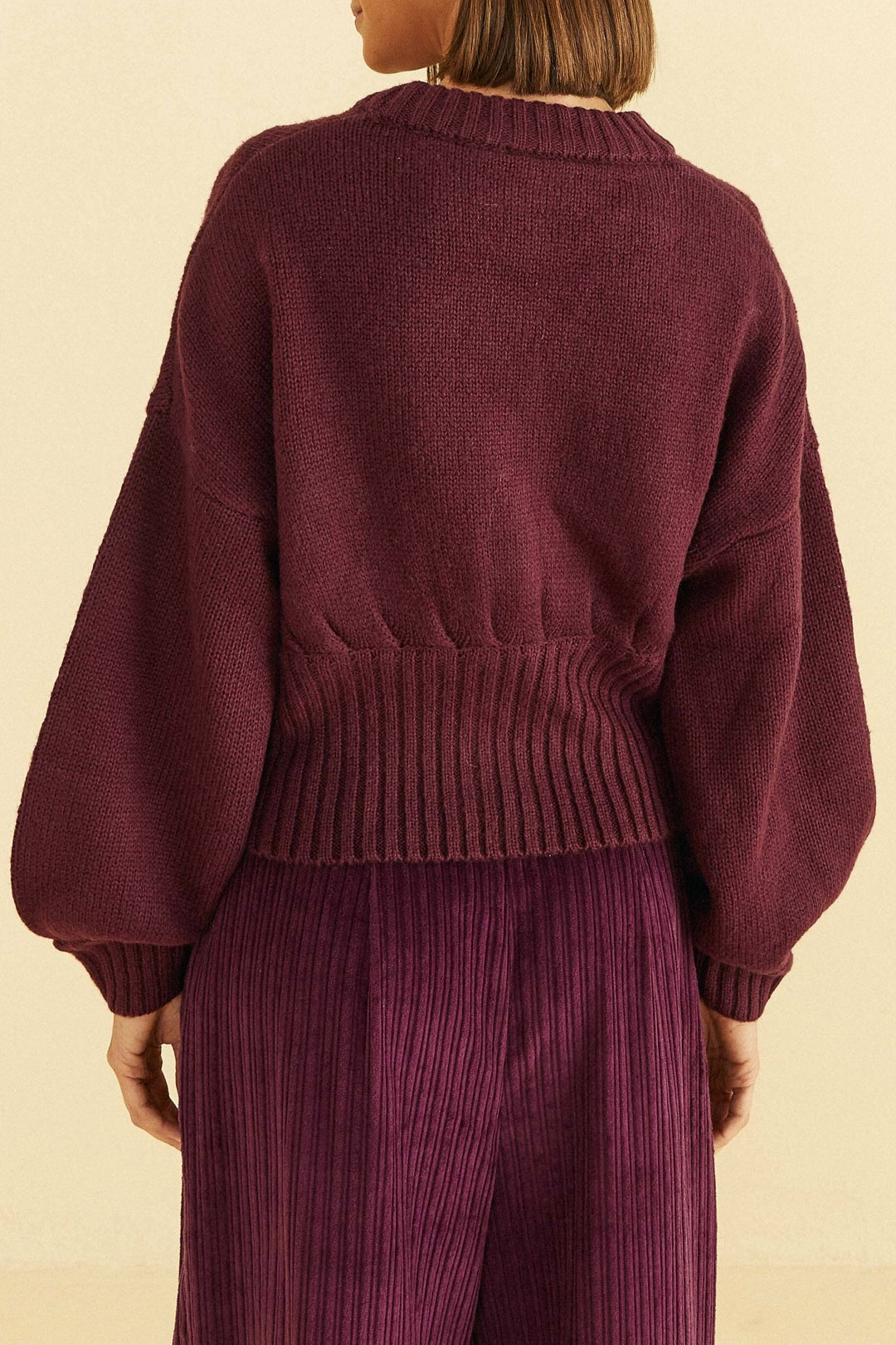 Cardigan Bubble en maille - Bordeaux