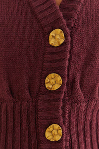 Cardigan Bubble en maille - Bordeaux