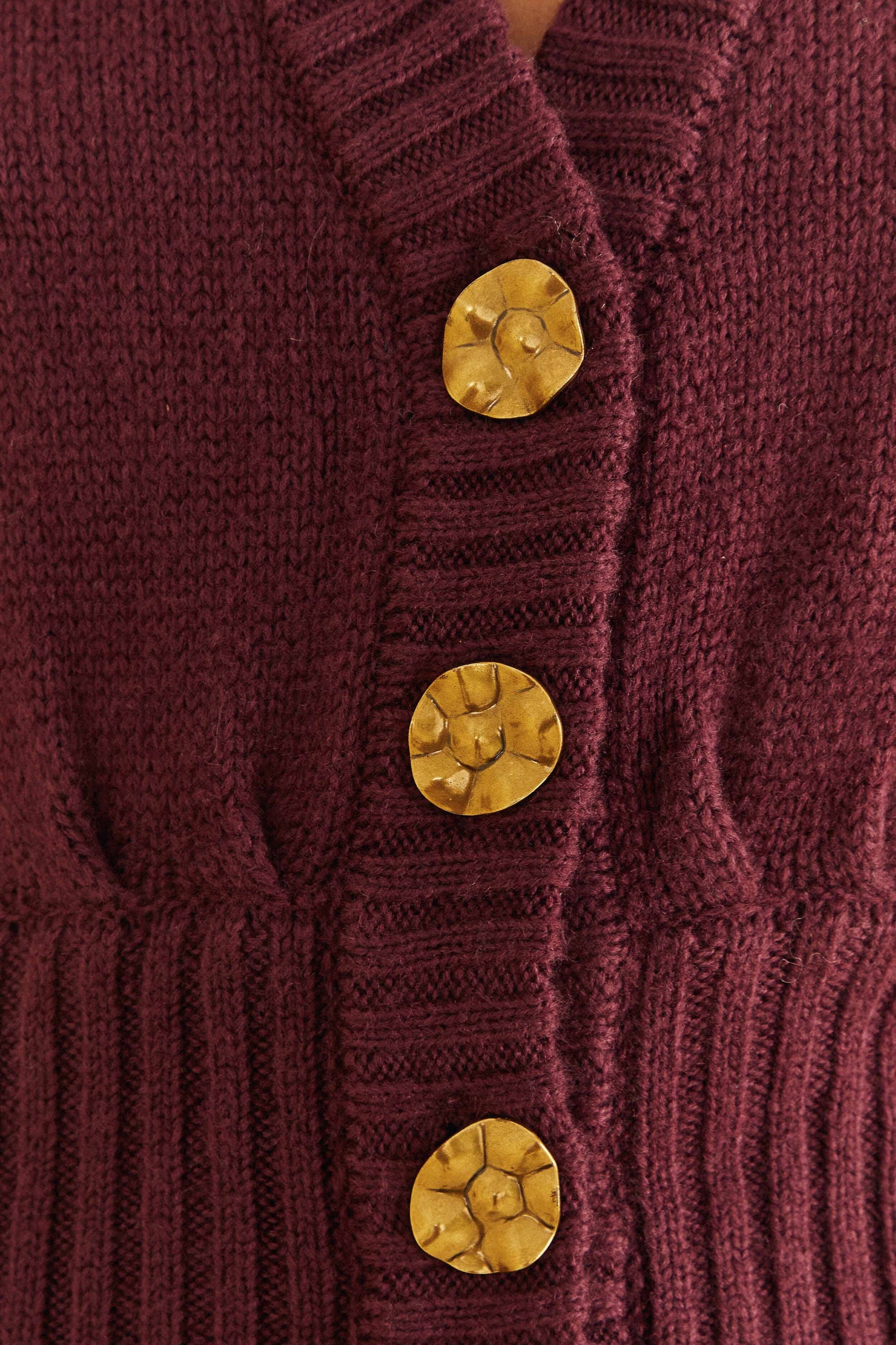 Cardigan Bubble en maille - Bordeaux