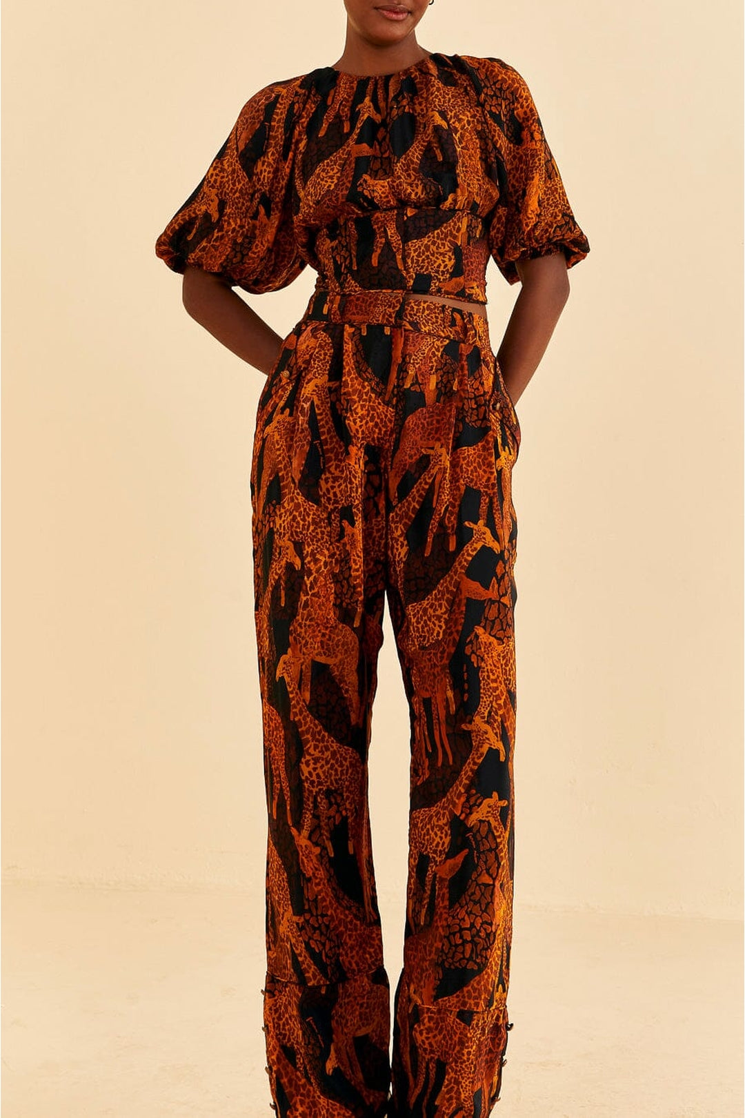 Pantalon Giraffes - Marron