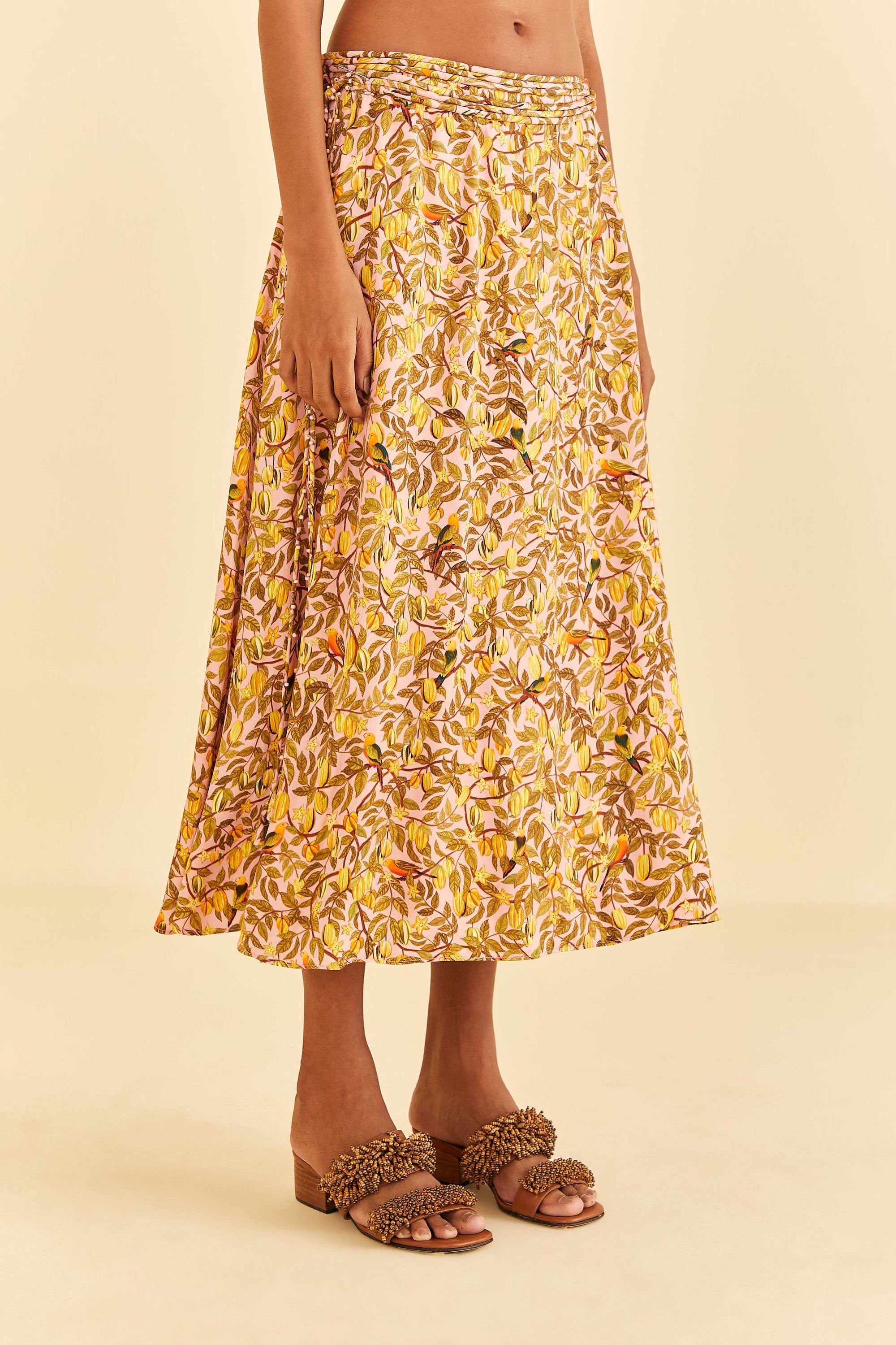 Jupe midi Carambole - Jaune