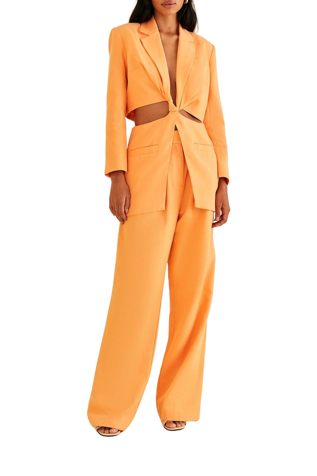 Blazer Peach à découpes en coton - Orange