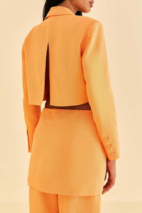 Blazer Peach à découpes en coton - Orange