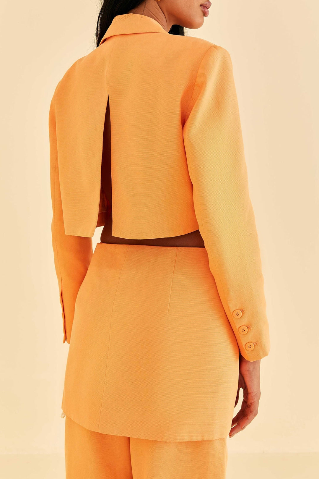 Blazer Peach à découpes en coton - Orange