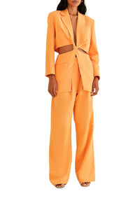 Pantalon taille basse en coton - Orange