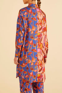 Chemise longue à motif de chevaux - Multicolore