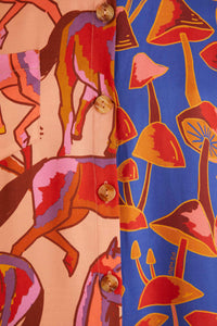 Chemise longue à motif de chevaux - Multicolore