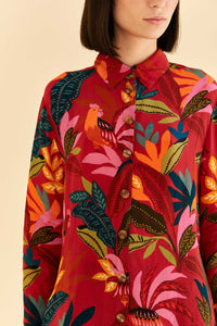 Chemise Rooster Leaves à manches longues - Rouge