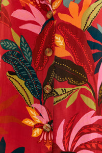 Chemise Rooster Leaves à manches longues - Rouge