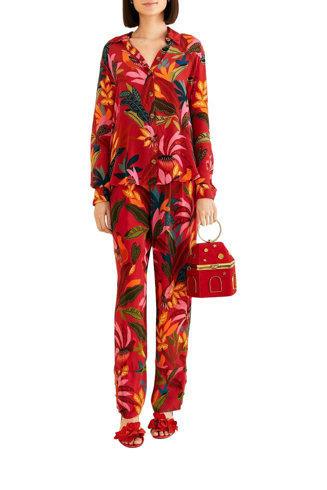 Pantalon Rooster Leaves - Rouge