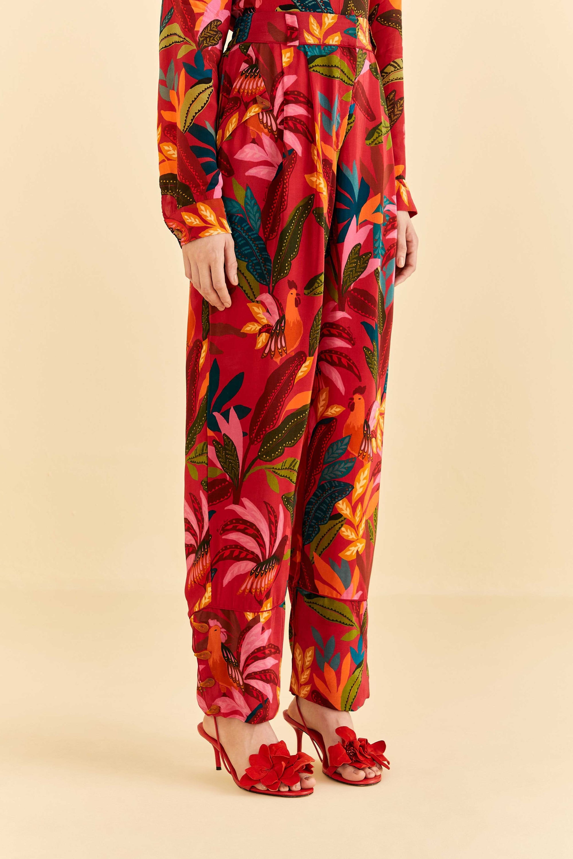 Pantalon Rooster Leaves - Rouge