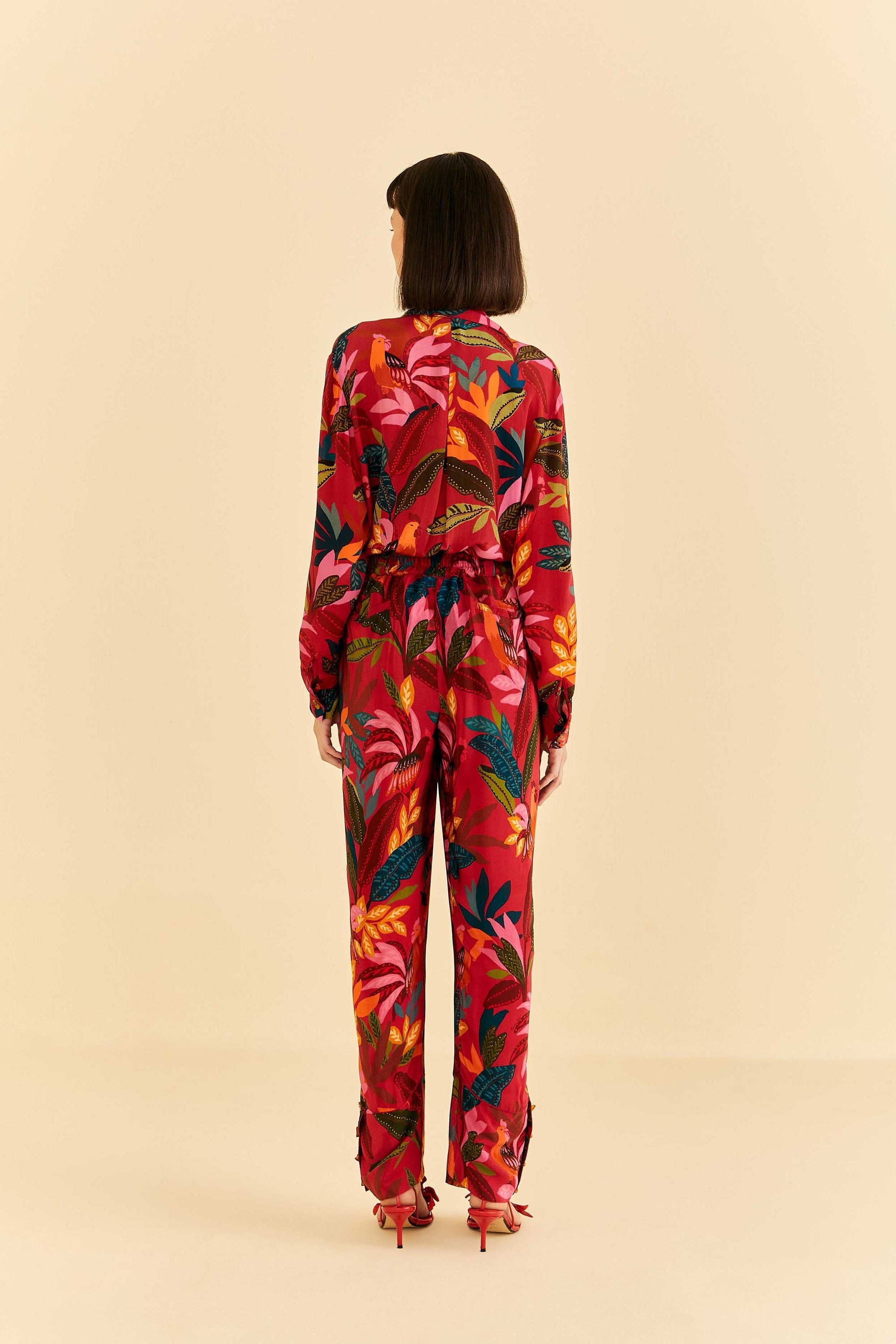 Pantalon Rooster Leaves - Rouge