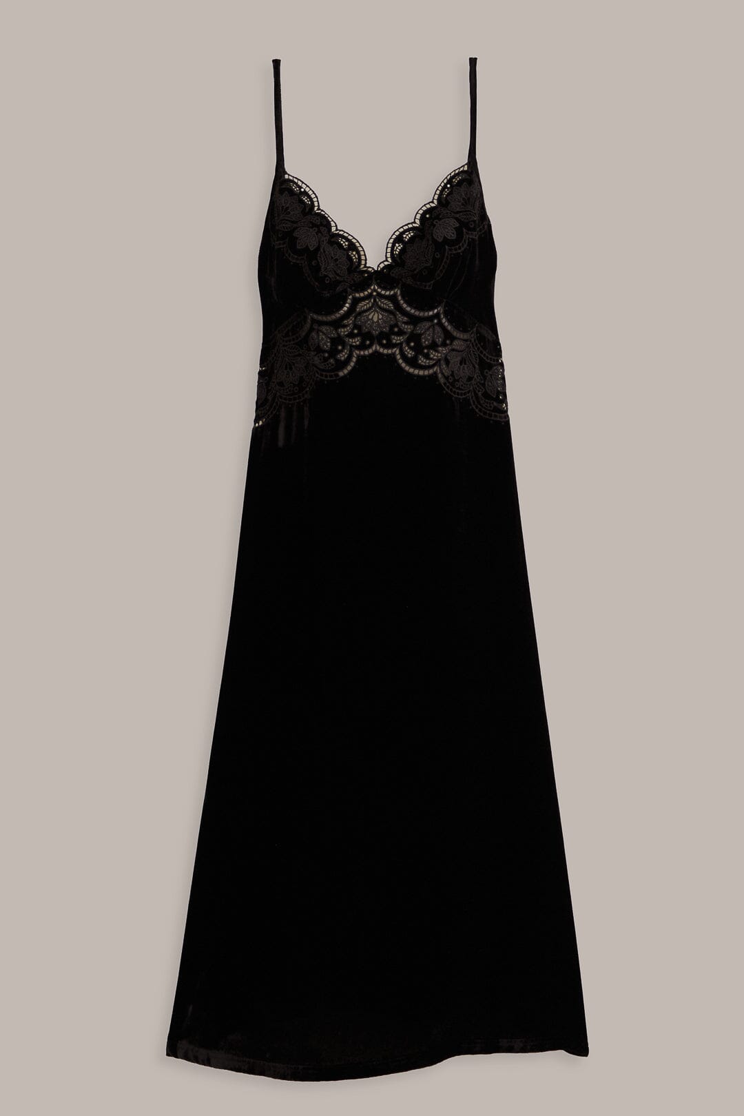 Robe midi en velours Richelieu - Noir