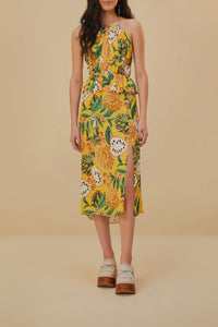 Robe midi sans manches Biriba - Jaune