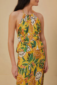 Robe midi sans manches Biriba - Jaune