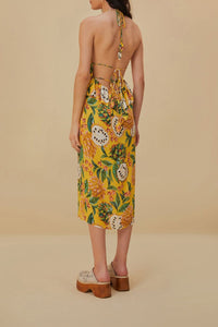 Robe midi sans manches Biriba - Jaune