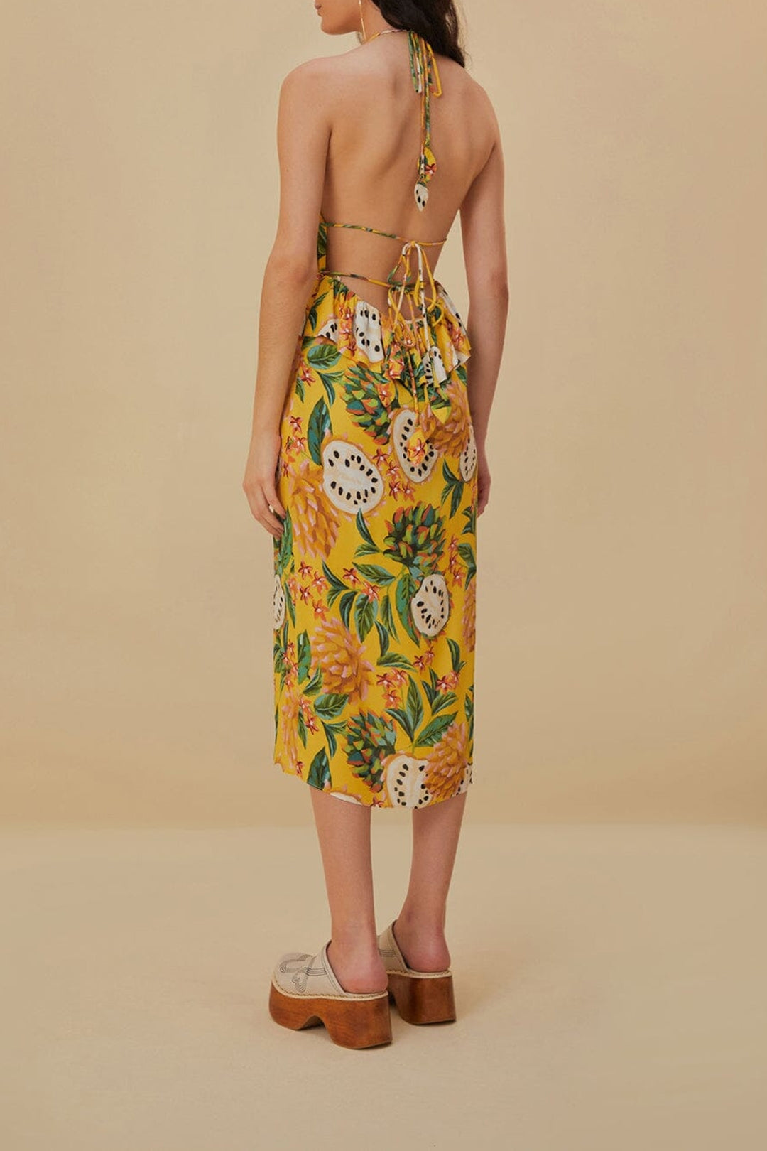 Robe midi sans manches Biriba - Jaune