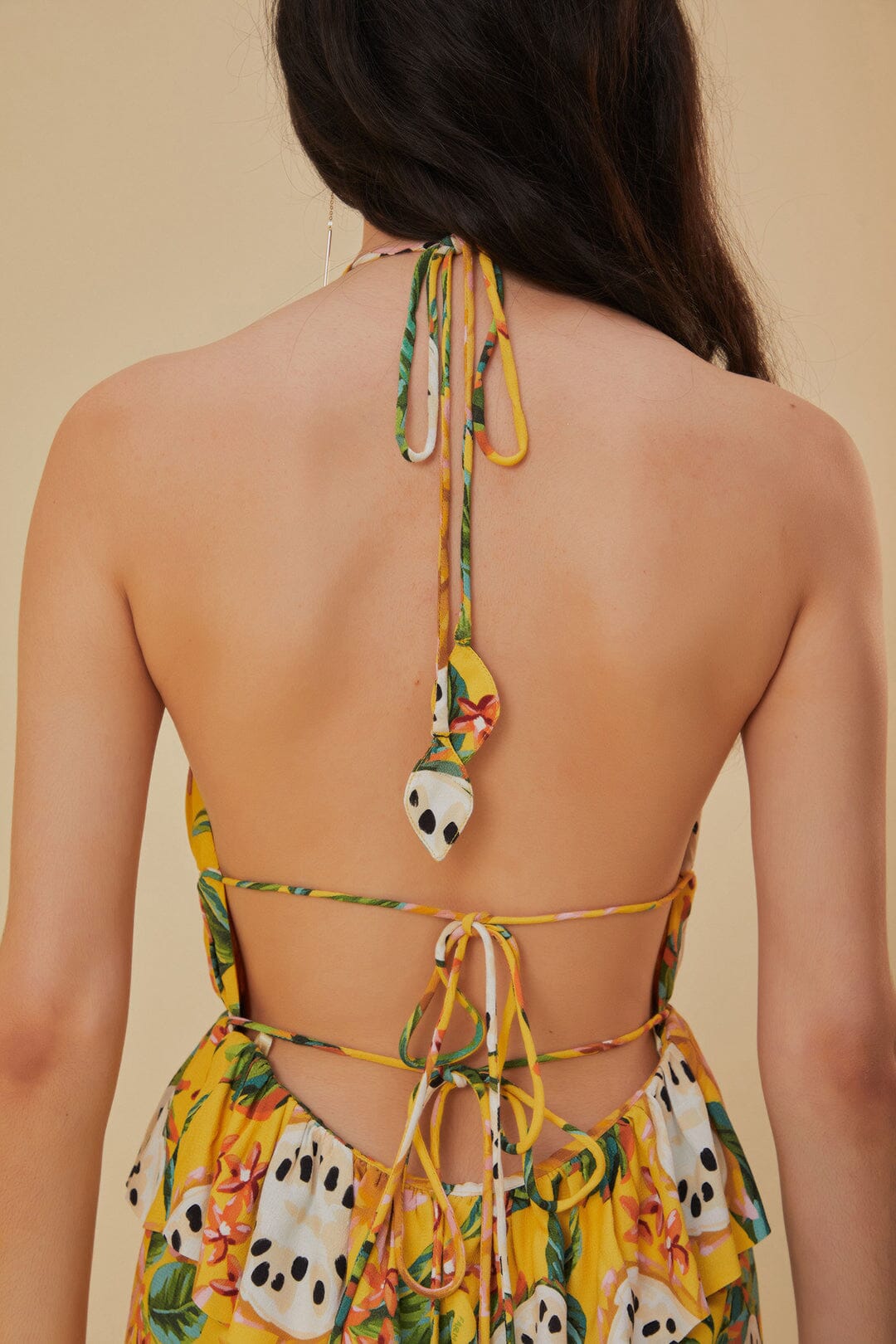 Robe midi sans manches Biriba - Jaune