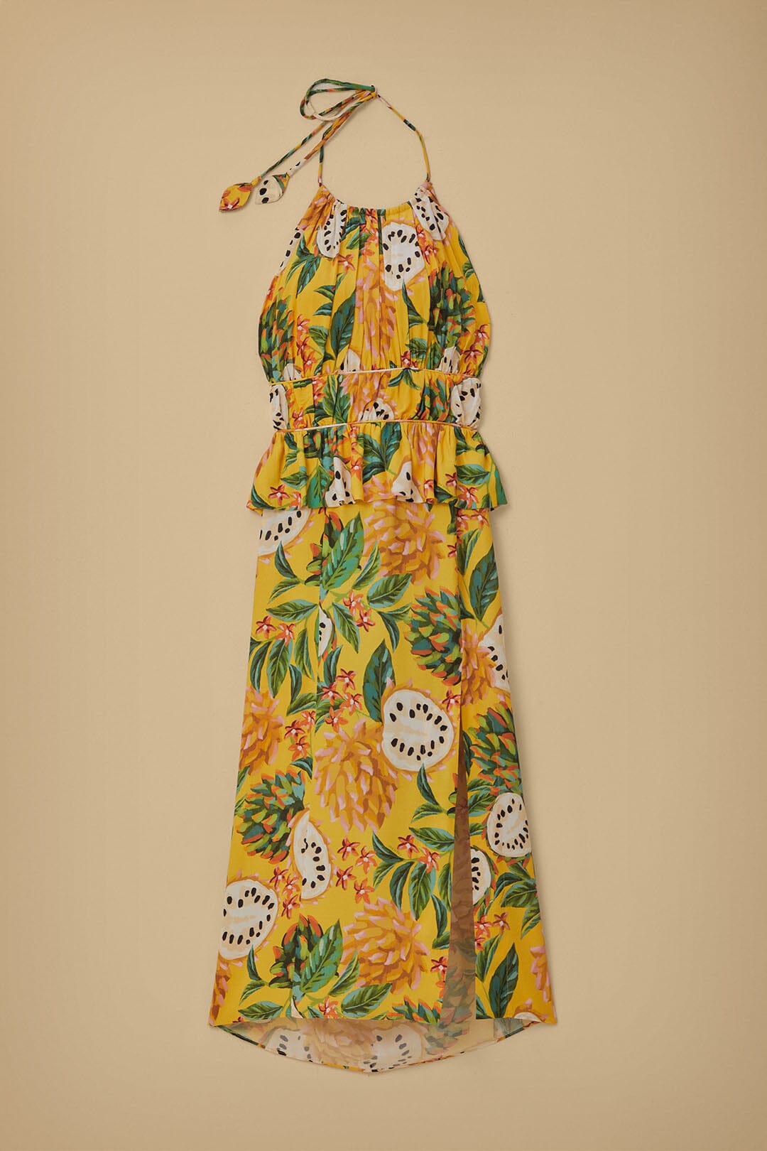 Robe midi sans manches Biriba - Jaune