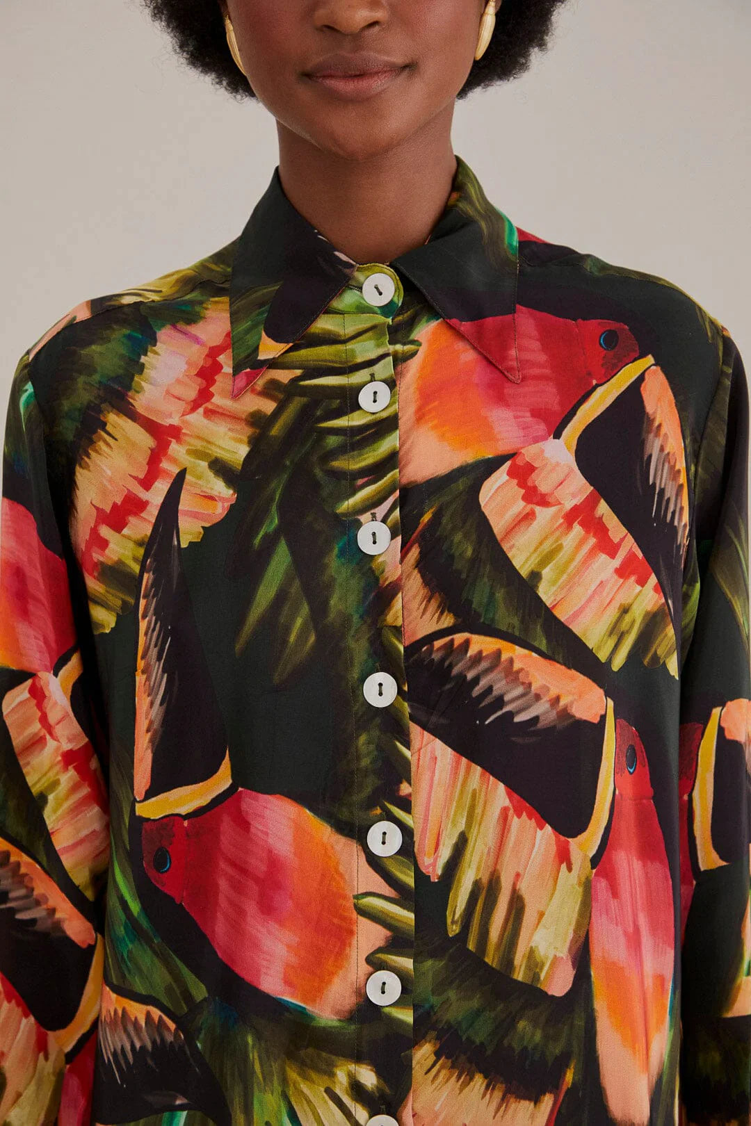 Chemise Painted Toucans - Vert