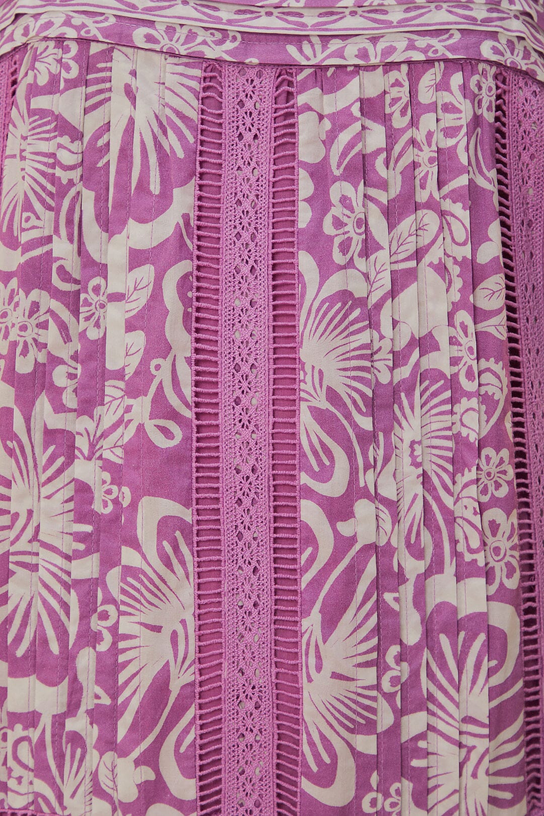 Robe longue Sweet Garden sans manches en coton - Violet